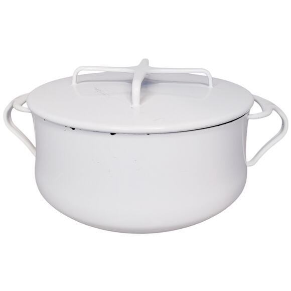 DANSK Kobenstyle RoundPot Casserole w/ Lid in White (?) 2 quart France MCM - Picture 1 of 16